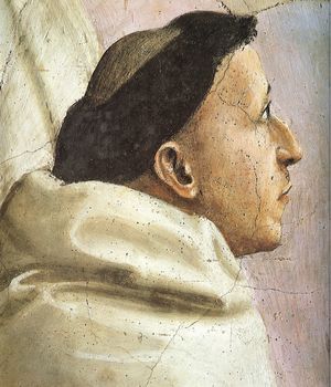 Masaccio et ses compagnons - visage d'un des Carmes reprsents dans la fresque de Saint Pierre en chaire - chapelle Brancacci - Santa Maria del Carmine  Florence