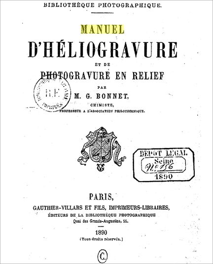 Bnf - Manuel d'Héliogravureet de Photogravure en relief - 1890