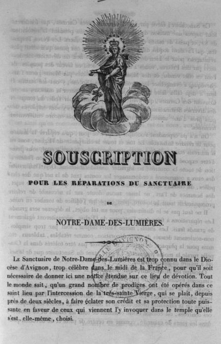 Souscription pour les rparations de Notre-Dame de Lumires - juin 1838