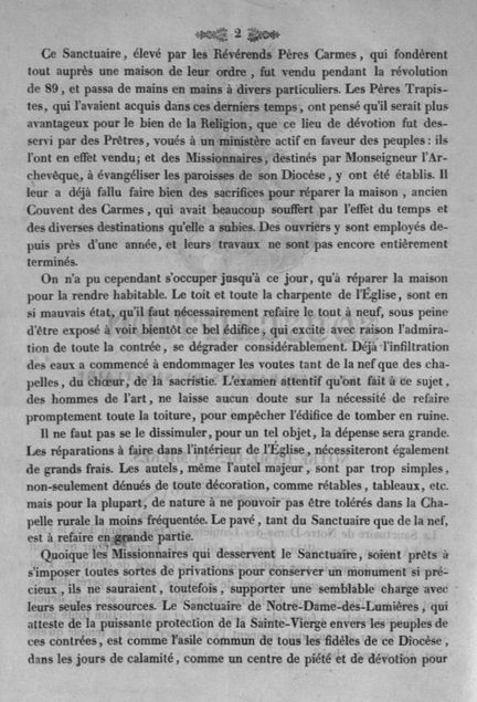 Souscription pour les rparations de Notre-Dame de Lumires - juin 1838