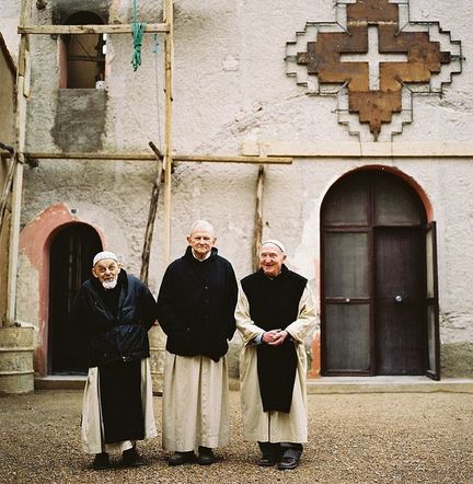 A gauche : frère Amédée, à droite frère Jean-Pierre - Abbaye Notre-Dame de l'Atlas - Midelt - Maroc