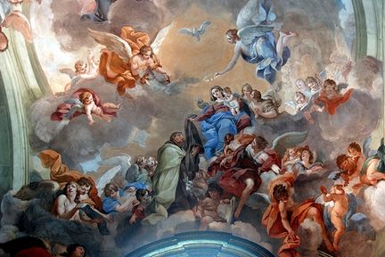 Vincenzo Meucci - La Vierge remettant le scapulaire  saint Simon Stock - chapelle Brancacci de Santa Maria del Carmine  Florence