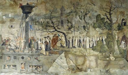 Sauvetage des Carmes par saint Louis, fresque de Ratgeb Jorg (1480 ? † 1526), Karmeliterkloster, Francfort - Allemagne