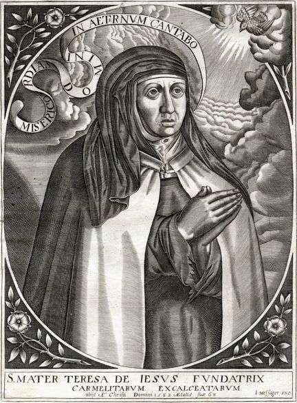 Portrait de sainte Thrse d'Avila - Prt de Denise et Johan Devroe  l'abbaye Saint-Hilaire