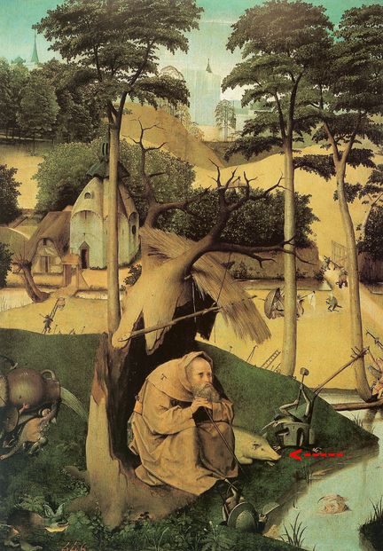 La Tentation de saint Antoine, 73 x 52,5 cm, huile sur panneau, après 1490 - Jérôme Bosch - Musée du Prado à Madrid