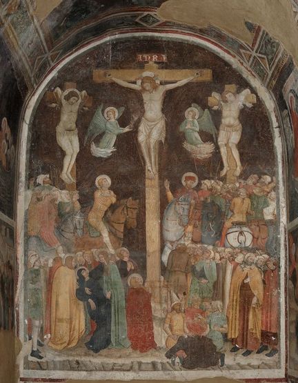 Crucifixion - Chapelle dédiée à Santa Maria Maddalena (Marie-Madeleine) dans l'église San Domenico (XIIIe et XIVe) de Spoleto, Italie