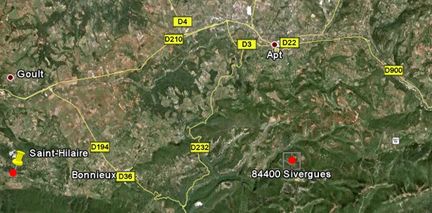 Localisation du village de Sivergues - 84400