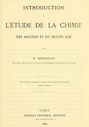 Introduction à la chimie des Anciens et du Moyen-Age - Berthelot - 1889