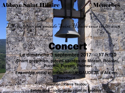 03.09.2017 - Concert Gaudete à l'abbaye Saint-Hilaire, Ménerbes - Vaucluse