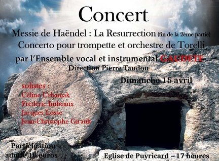 15.04.2018 - Concert de l'ensemble vocal et instrumental Gaudete en l'église Notre-Dame-de-l'Assomption à Puyricard