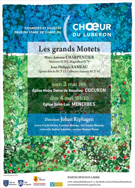 03 et 04/05/2025 - Concerts choristes et solistes issus du stage de chant du Choeur du Luberon