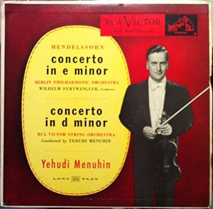 Flix Mendelssohn, Concerto en r mineur (E Minor / D Minor)- Yehudi Menuhin - RCA Victor Red Seal - US - 1952