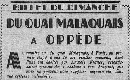Du quai Malaquais à Oppède - L’Action française, n° 91, 20 avril 1941