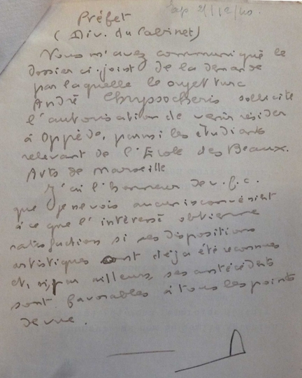 Note pour le préfet de Vaucluse du 21 décembre 1940