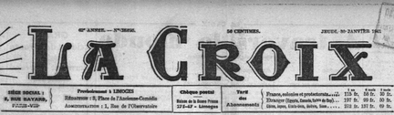 La Croix, n° 17.795, 30 janvier 1941