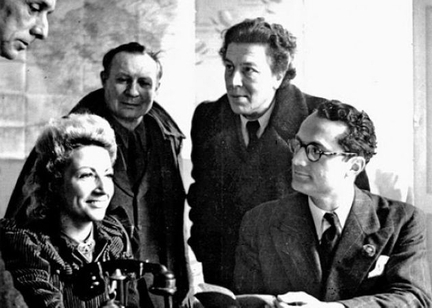 De gauche à droite : Max Ernst, Jacqueline Lamba, André Masson et Varian Fry - Villa Air-Bel, Marseille
