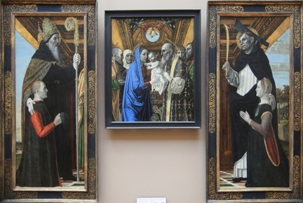 Présentation de Jésus au temple (vers 1494), transposé de bois sur toile, panneau central recoupé d'un retable, 89 x 76 cm, Louvre, Paris - France