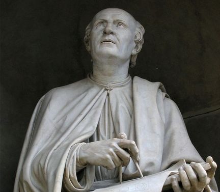 Statue en pierre de Luigi Pampaloni (1791 † 1847) représentant Filippo Brunelleschi - 1830 - Place du Dôme à Florence