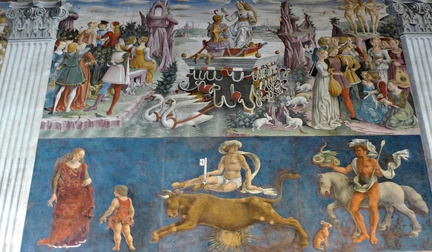 Le mois d'Avril, Palazzo Schifanoia, palais de la renaissance construit par la famille d'Este, salon des mois (Salone dei Mesi), Ferrare - Italie