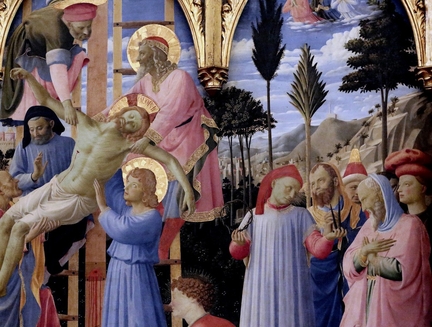 La Descente de Croix (1432-1434), détail, tempera sur bois, 176 x 185 cm, Musée national San Marco, Florence - Italie