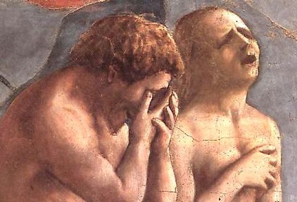 Détail Adam et Ève chassés du Paradis - Chapelle Brancacci, église Santa Maria del Carmine, Florence - Italie