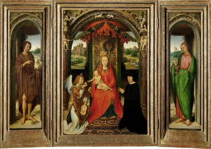 Small Triptych of St. John the Baptist (vers 1485-1490), huile sur panneau bois, 79,5 x 112,2 cm, Kunsthistorisches Museum, Vienne - Autriche