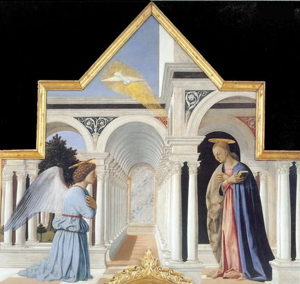 L'Annonciation, cimaise du polyptyque de saint Antoine (1460-1470), Galleria nazionale dell’Umbria, Pérouse - Italie