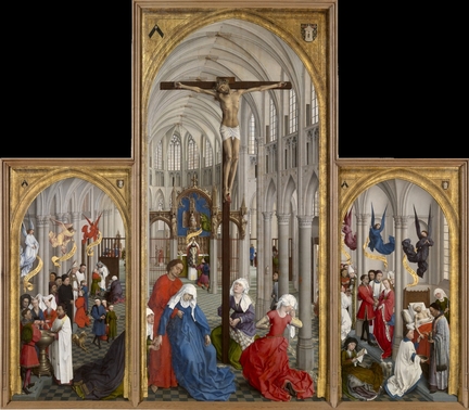 Retable des Sept Sacrements [triptyque] (1445-1450), huile sur panneau, 200 x 223 cm, Musée royal des beaux-arts, Anvers, Belgique