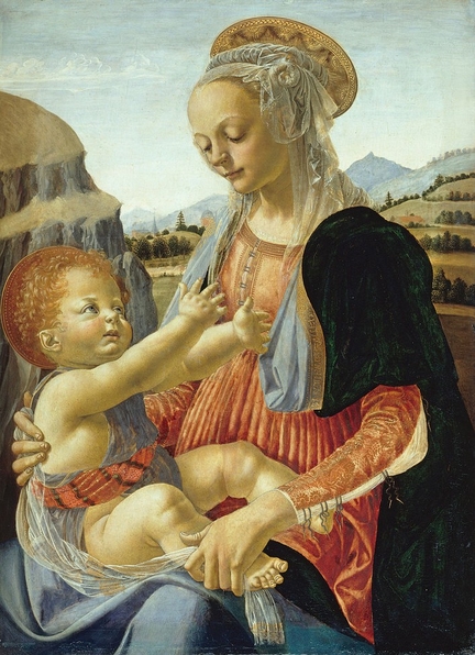 Vierge à l'enfant (vers 1466-1470), tempera sur panneau, 75,5 × 54,8 cm, Gemäldegalerie, Staatliche Museen, Berlin - Allemagne
