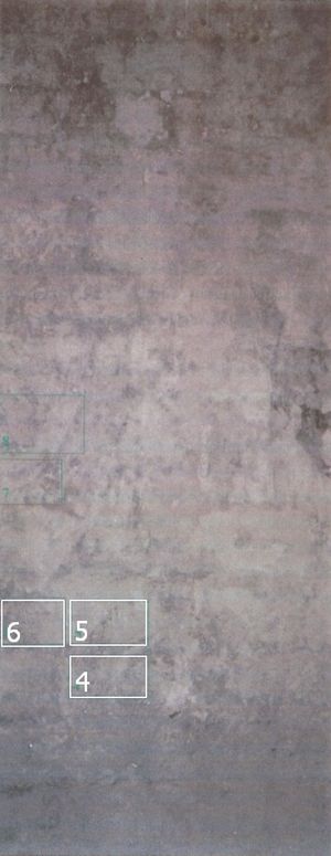 Abbaye Saint-Hilaire, monument historique classé, premier bâtiment conventuel carme (XIIIe siècle) du Comtat Venaissin (1274-1791), élevé sur la commune de Ménerbes - Vaucluse - Peiture murale de la chapelle du XVe siècle dédiée à saint Antoine le Grand