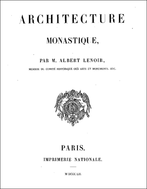 Architecture monastique - Albert Lenoir