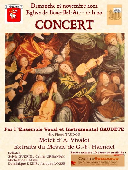 Concert GAUDETE à l'église de BOUC-BEL-AIR le 18 novembre 2012, sous la direction de Pierre Taudou