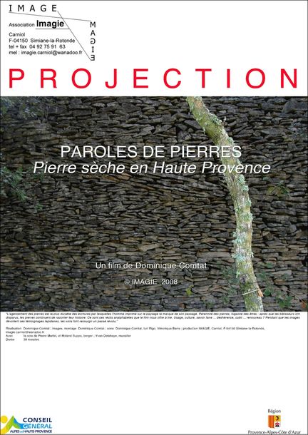 Affiche de Paroles de pierres - Pierre sèche en Haute Provence - Film de Dominique Comtat