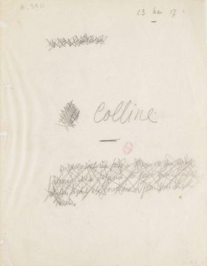 Manuscrit original de Colline, premier roman de Jean Giono
