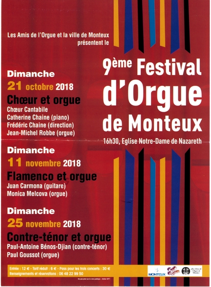 9e festival d'orgue de Monteux, église paroissiale Notre-Dame de Nazareth