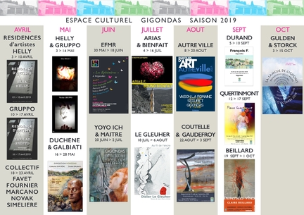 Gigondas (Vaucluse), agenda des expositions 2019 à l'Espace Culturel