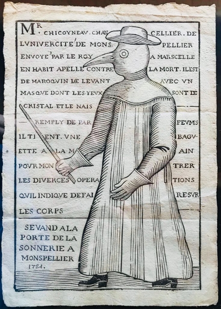 Houssine utilisée par les médecins lors de la pandémie de peste de 1720/1722 en Provence