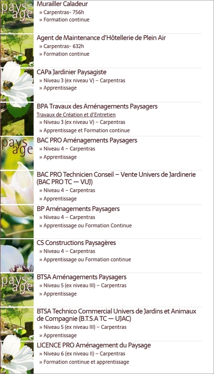 CFPPA VENTOUX - PROVENCE, Carpentras - Environnement et Paysage : du CAPa à la Licence Professionnelle