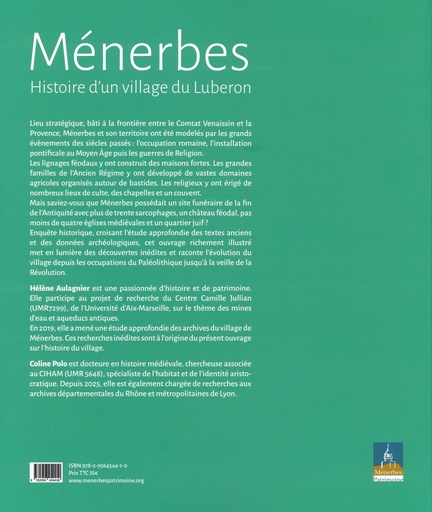 2026.01.31 Sortie du livre: M�nerbes Histoire d'un village du Luberon, 4�me de couverture