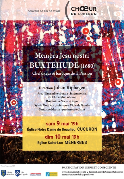 09-10.05/2026 - Concerts de l'Ensemble vocal et instrumental du Choeur du Luberon, direction Johan Riphagen (Cucuron et M�nerbes)