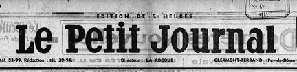 Le Petit Journal, Clermont-Ferrand, n° 28.827, 03 février 1942