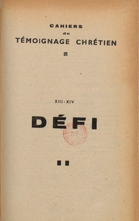 Cahier du Témoignage chrétien - 1943 (n° 13 et 14)