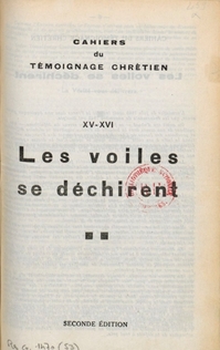 Cahier du Témoignage chrétien - 1943 (n° 15 et 16 2e éd.)