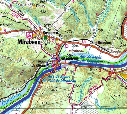 Pont de Mirabeau sur la Durance - Communes de Mirabeau et de Jouques