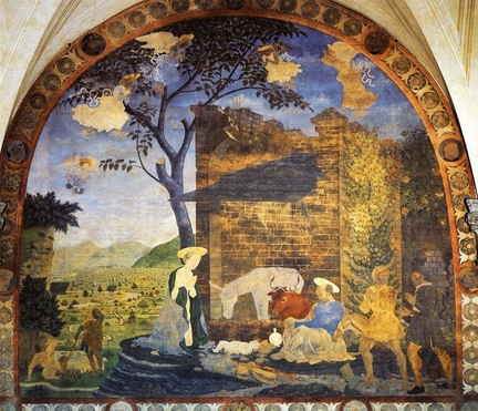 La nativité (1460), fresque, 400 x 430 cm, basilique Santissima Annunziata, Florence - Italie