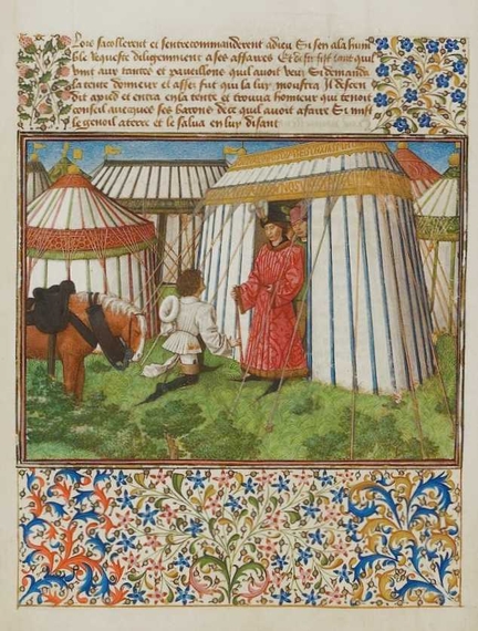 Enluminure du Livre du Coeur d'amour épris du Roi René d'Anjou, Codex Vindobonensis 2597, Bibliothèque nationale, Vienne - Autriche
