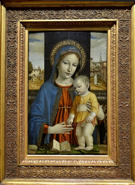 Vierge à l'enfant (1488-1490), huile sur panneau, 55,2 x 35,6 cm, National Gallery, Londres - Grande-Bretagne