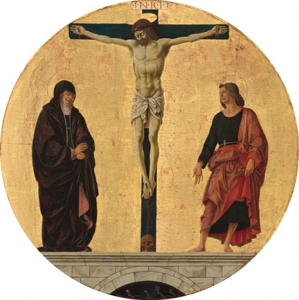 Crucifixion (1473-1474), tempera sur panneau bois, tondo 60 x 63,2 cm, The National Gallery of Art, Washington - USA