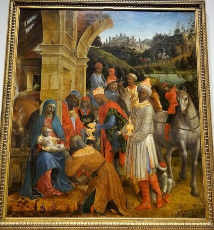 L'adoration des mages (vers 1500?), huile sur panneau bois, 238,8 x 210,8 cm, National Gallery, Londres - Grande Bretagne