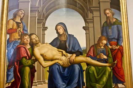 Pieta (1483-1493), huile sur panneau bois, 168 x 176 cm, Gallerie des Offices, Florence - Italie